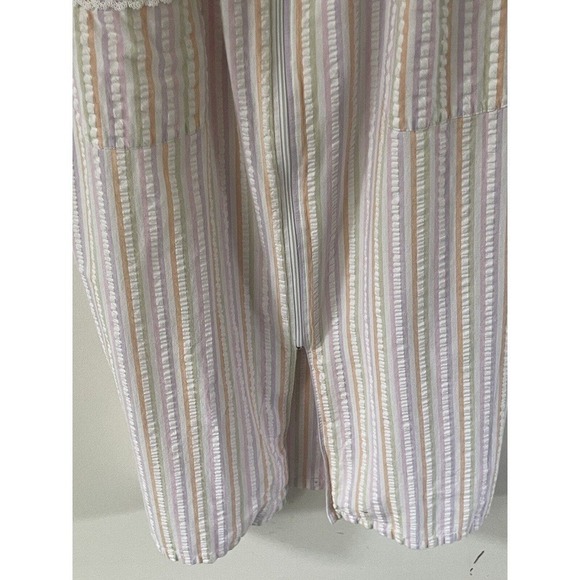 Intimate Essentials Womens Vintage Seersucker Robe Zip Up Front Housecoat Small - Picture 2 of 15